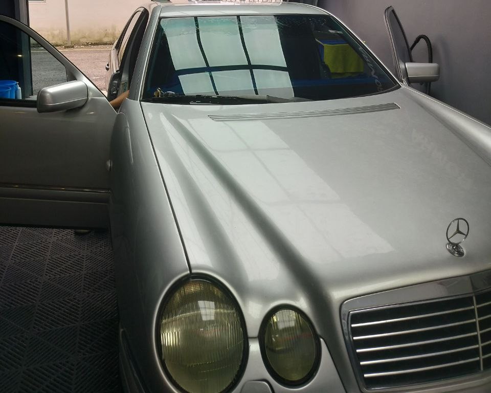 RhinePro staff applying tint on my front windshield